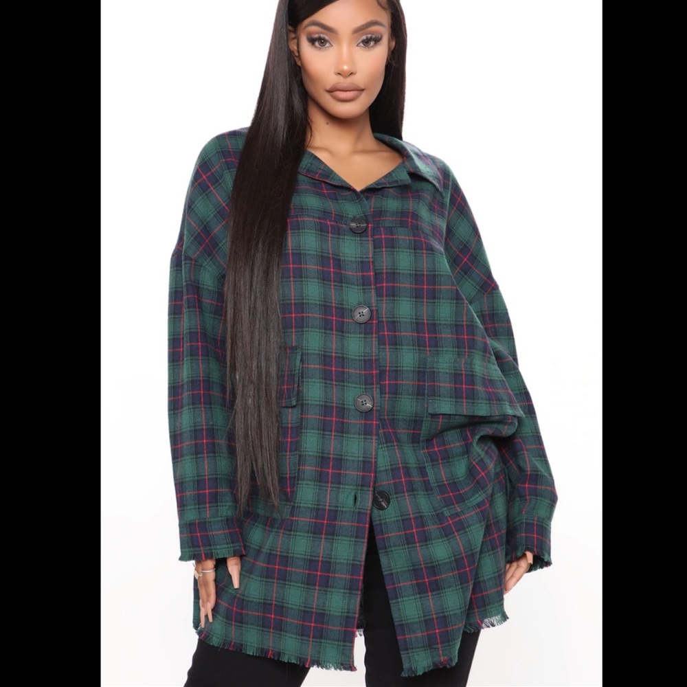 NWT Fashion Nova Keep Checkin Flannel Top